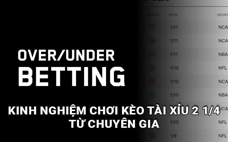 Kinh nghiệm chơi kèo tài xỉu 2 1/4